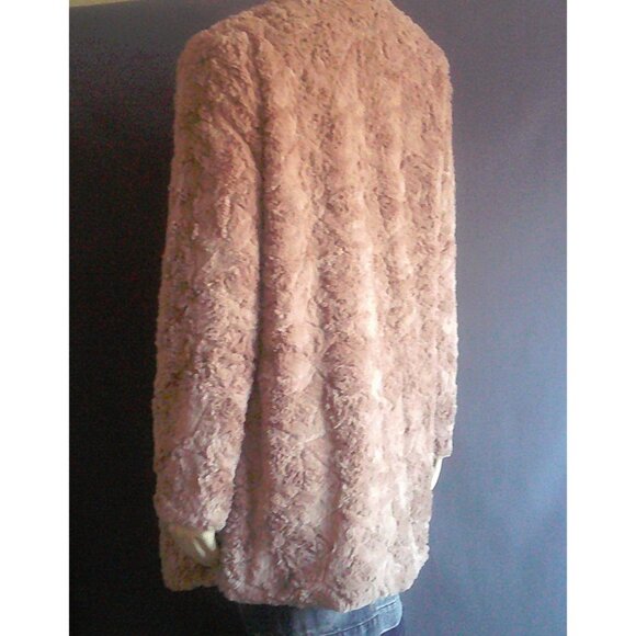BB Dakota Light Cocoa Wrap Faux Fur Side Pocket Coat in size M - Picture 8 of 12